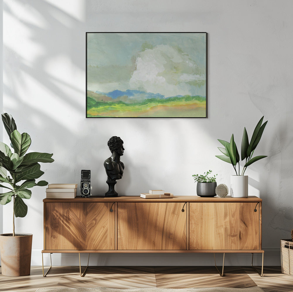 Landschap met grote wolken | Poster