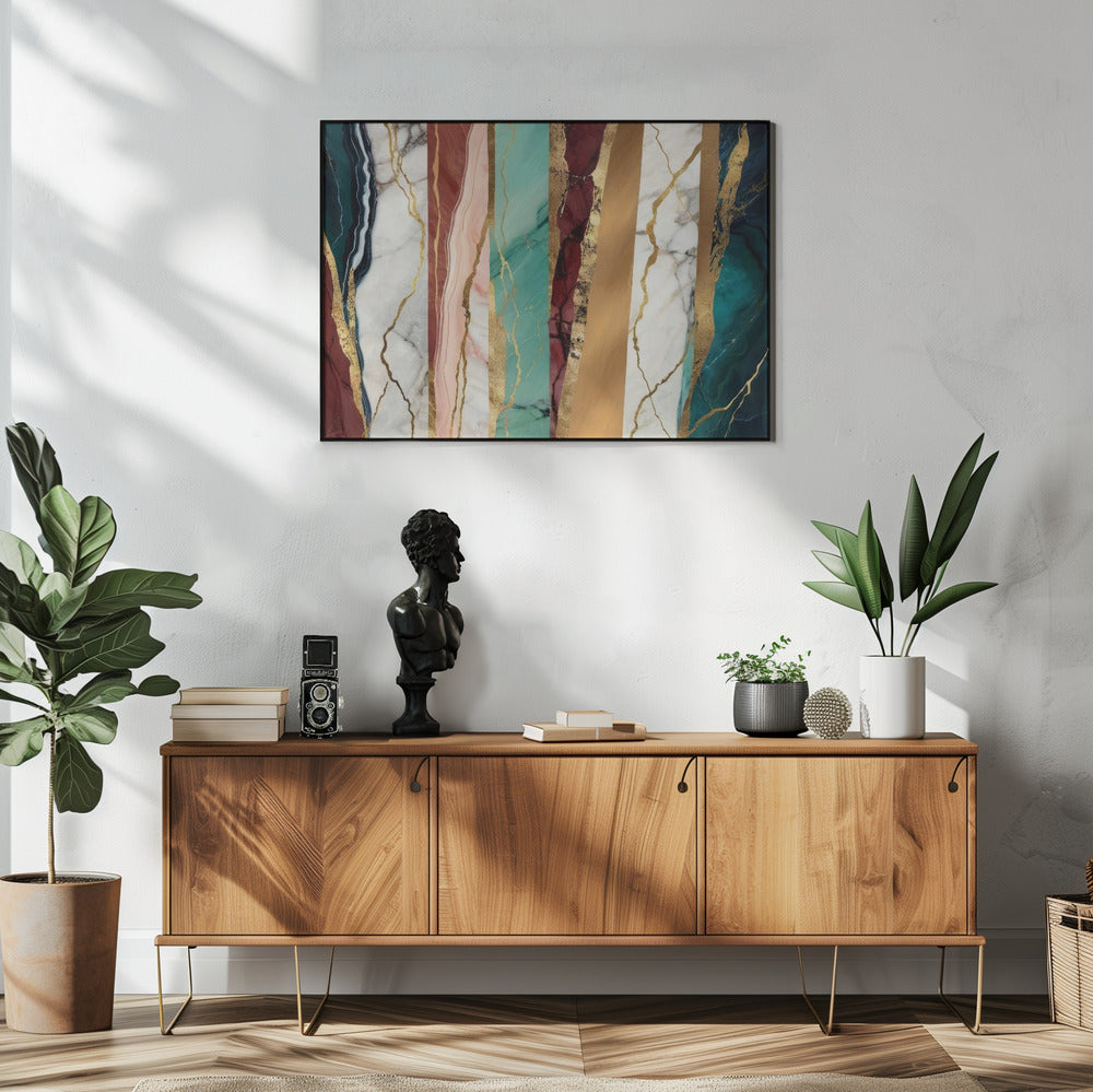 Marmeren texturen met rijke gouden aderen | Poster