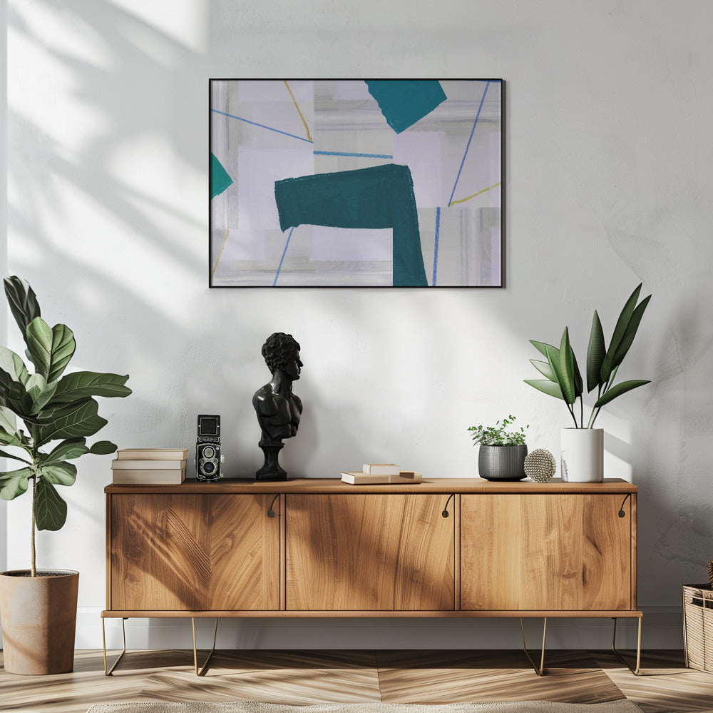 Abstract Composition In Blue 3 | Poster