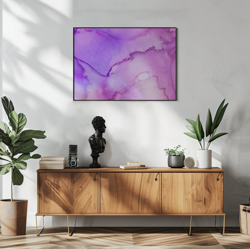 Fluid Abstract Patterns in Purple and Pink Hues | Poster