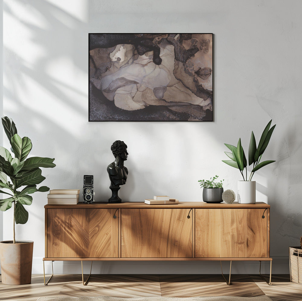 Aardse tinten en wervelende patronen | Poster
