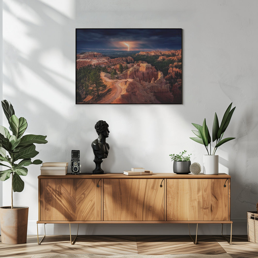 Bliksem boven Bryce Canyon | Poster