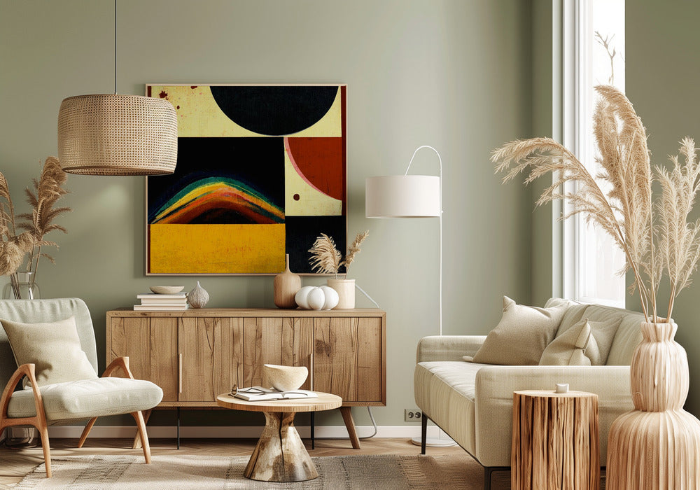 Abstracte zonsverduistering | Canvas