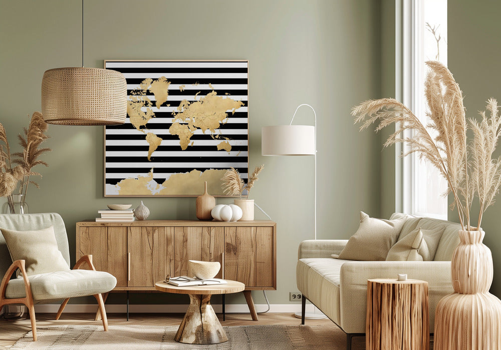 Harper wereldkaart | Canvas