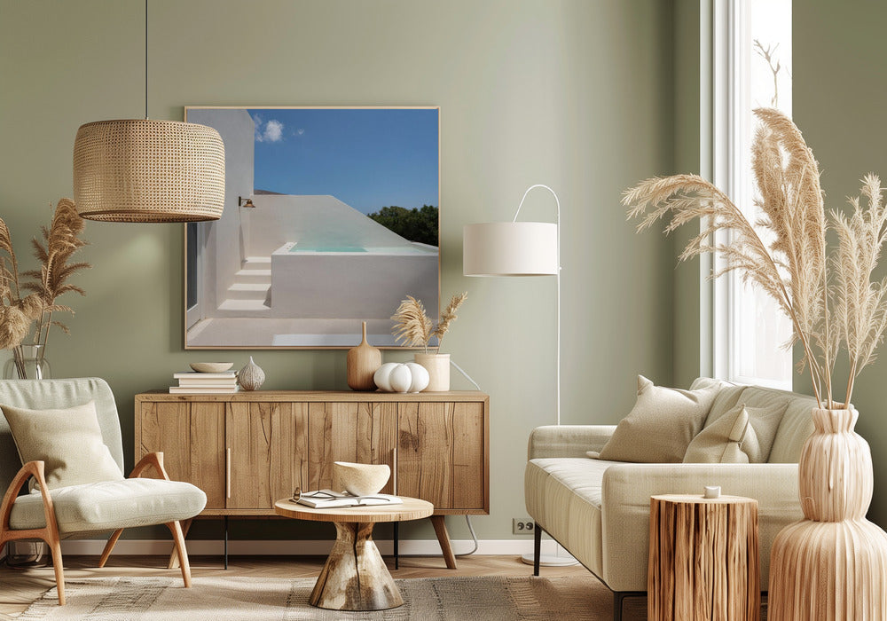 Stap in het zwembad | Canvas