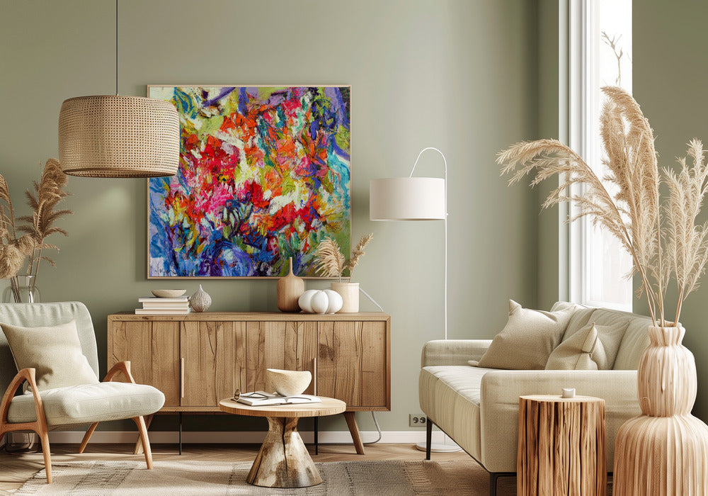 Expressionistisch kleurrijk abstract | Canvas