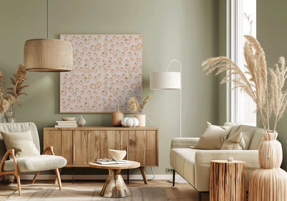 Aardbeien Zomerpatroon | Canvas