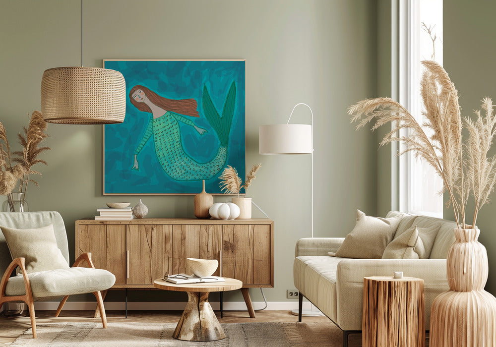 Zeemeermin BLAUW | Canvas