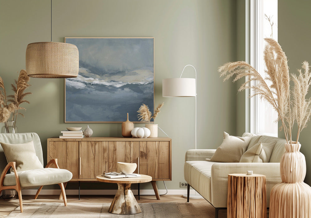 Serene rollende golven onder een rustige lucht | Canvas