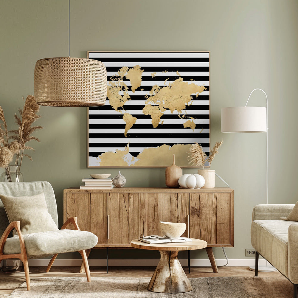 Harper wereldkaart | Canvas
