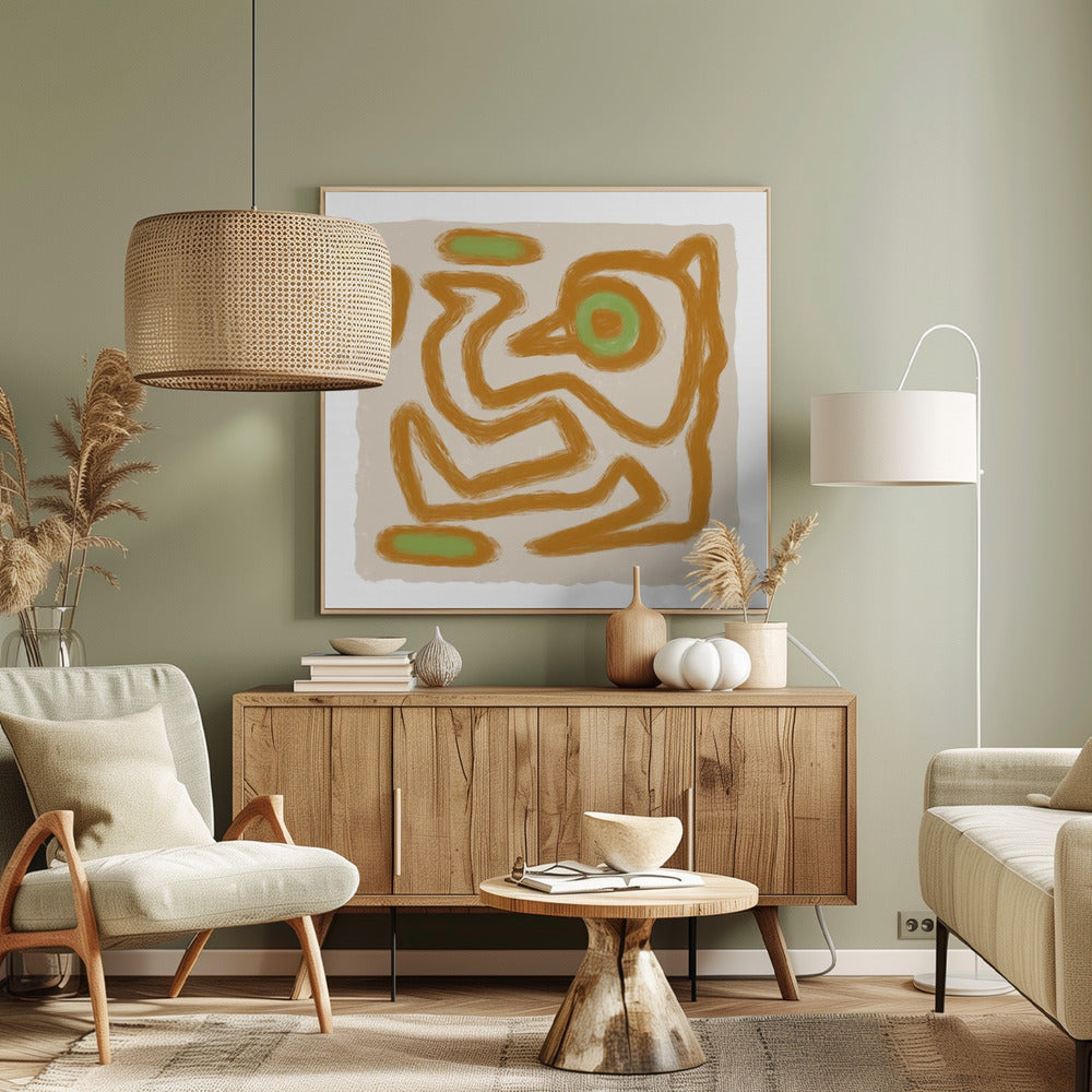 Tan Scribble 2 | Canvas