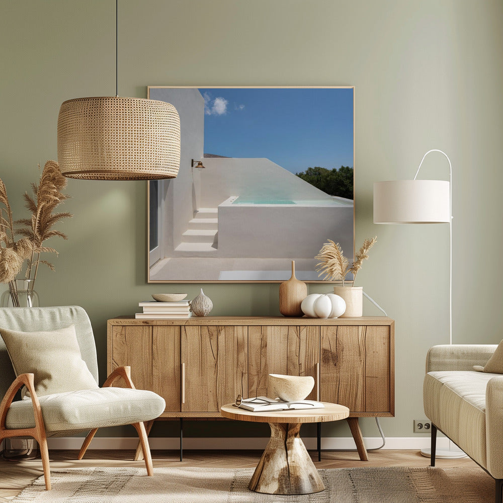 Stap in het zwembad | Canvas