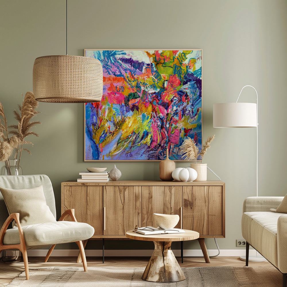 Expressionistisch kleurrijk abstract | Canvas