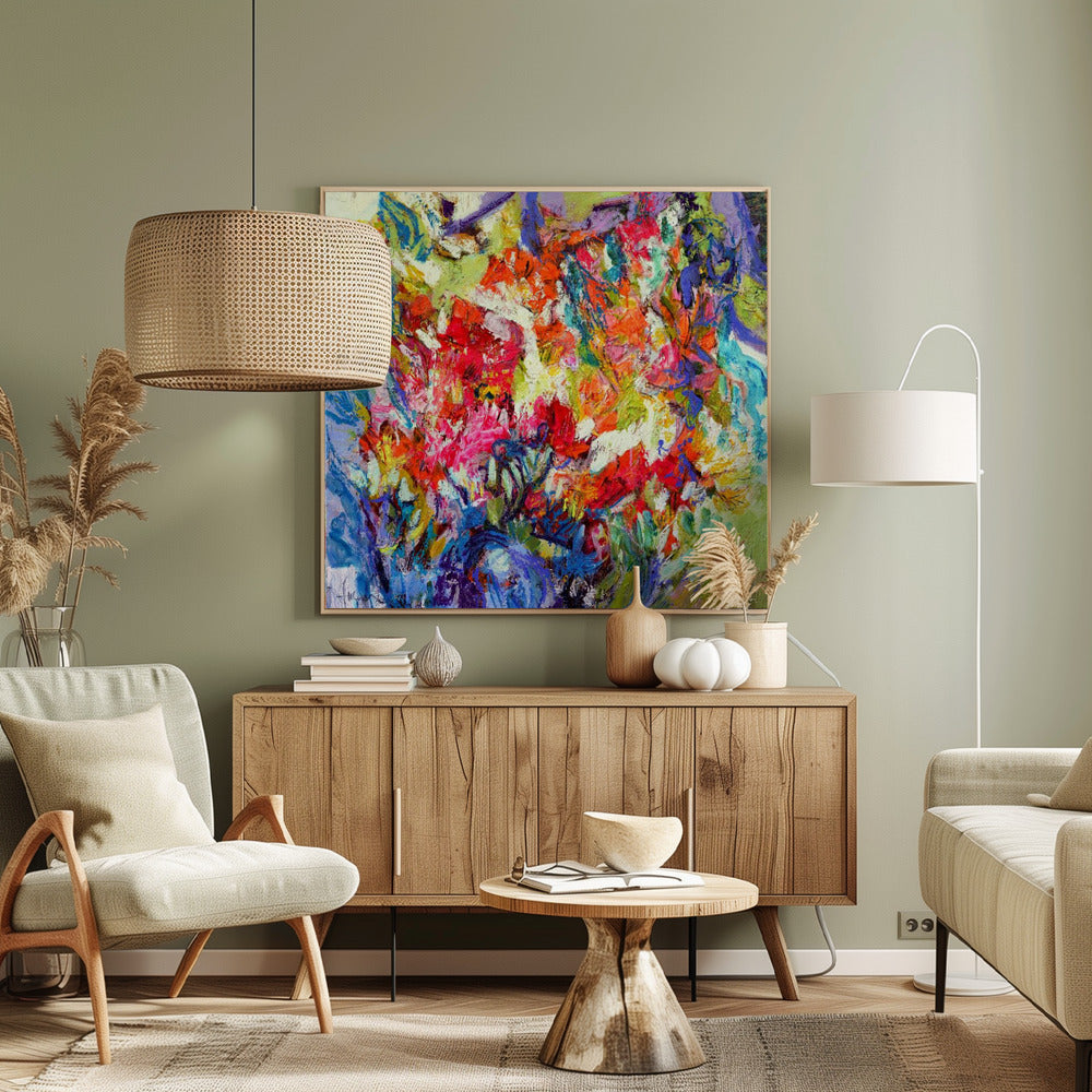 Expressionistisch kleurrijk abstract | Canvas