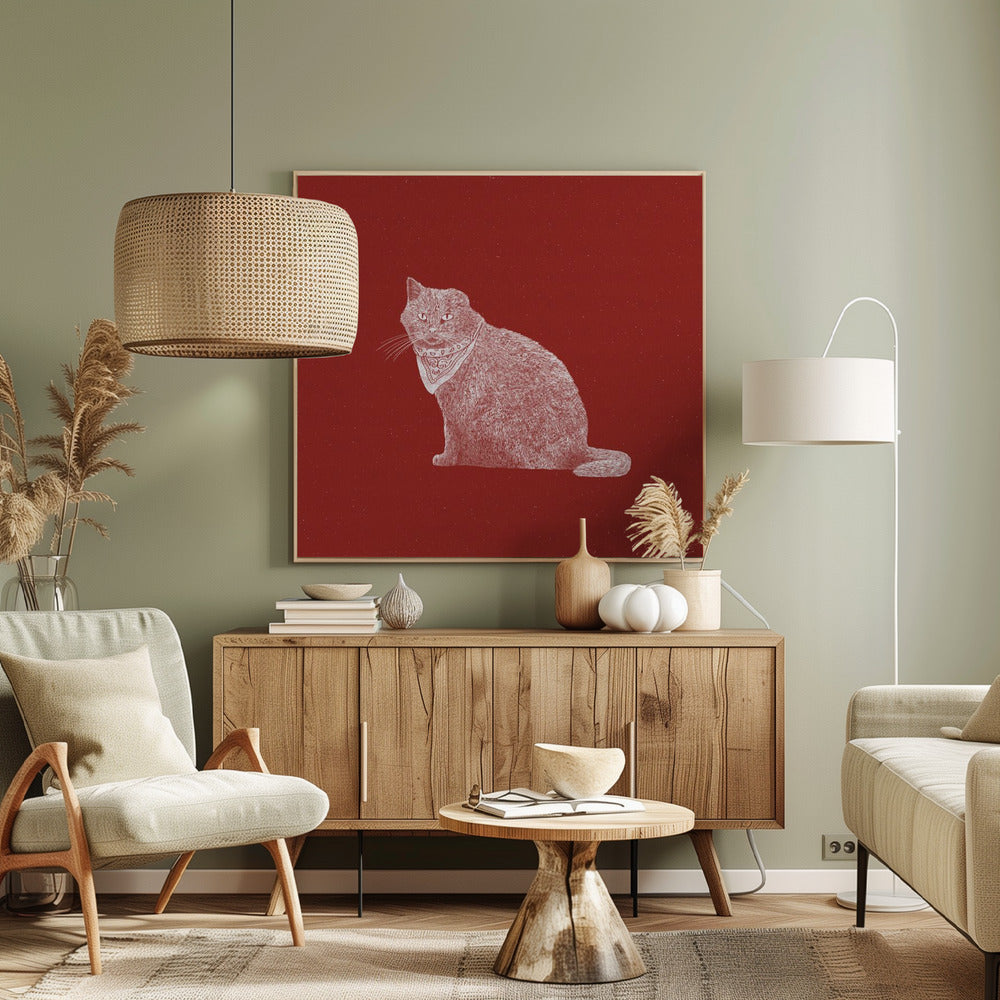 Stoere Banditkat | Canvas