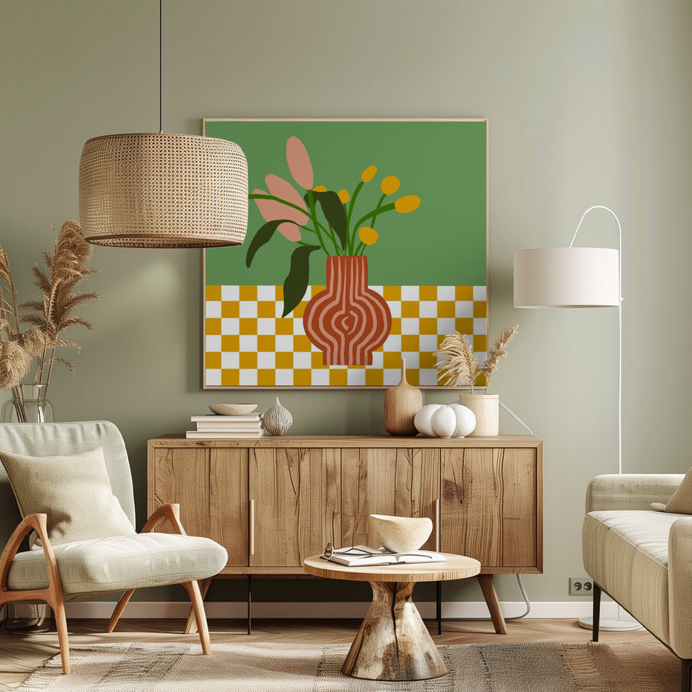 Vaas met bloemen | Canvas
