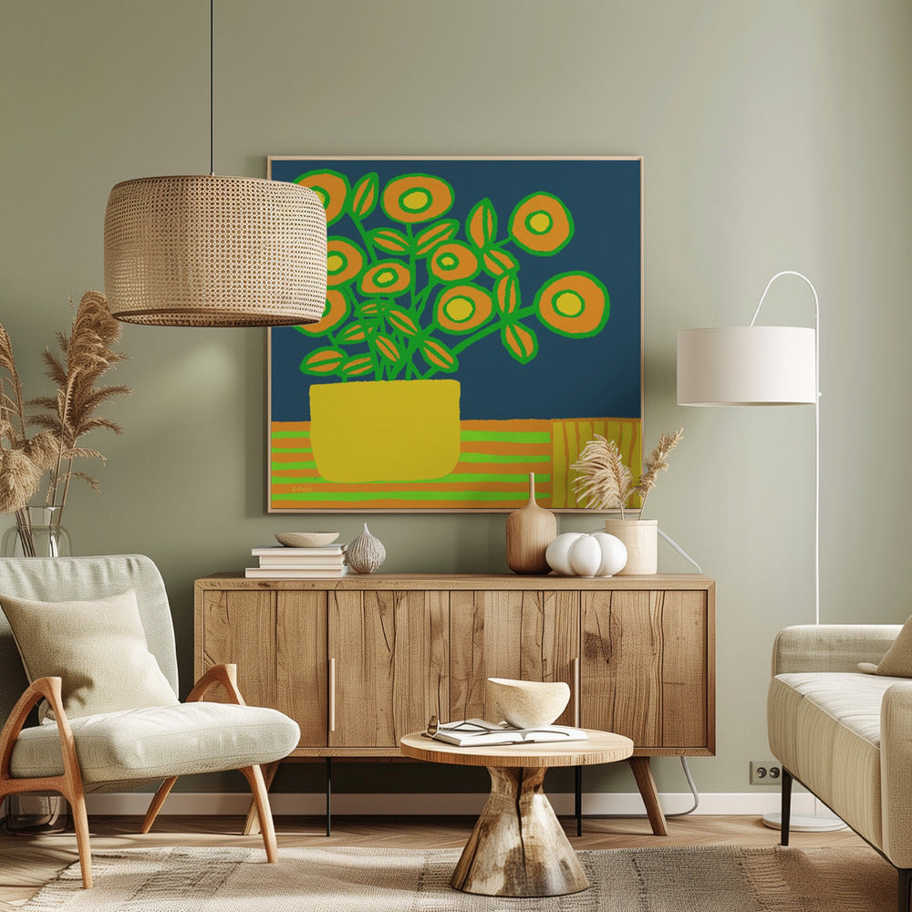 Bloemen op tafel | Canvas