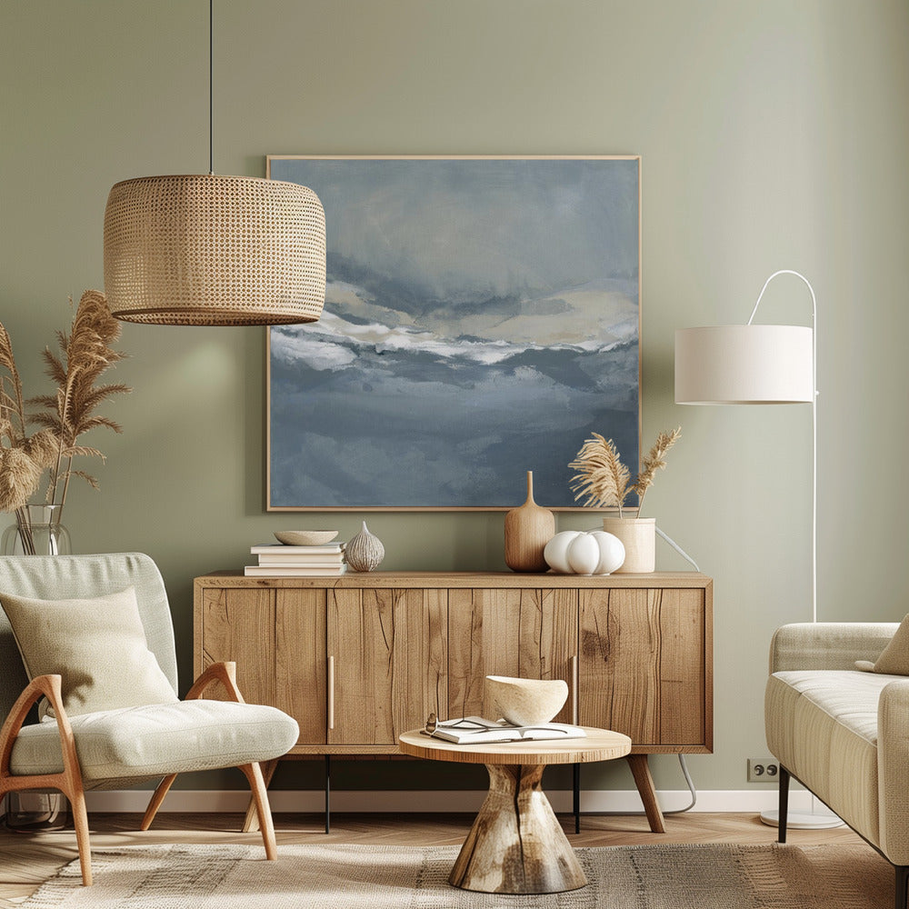 Serene rollende golven onder een rustige lucht | Canvas