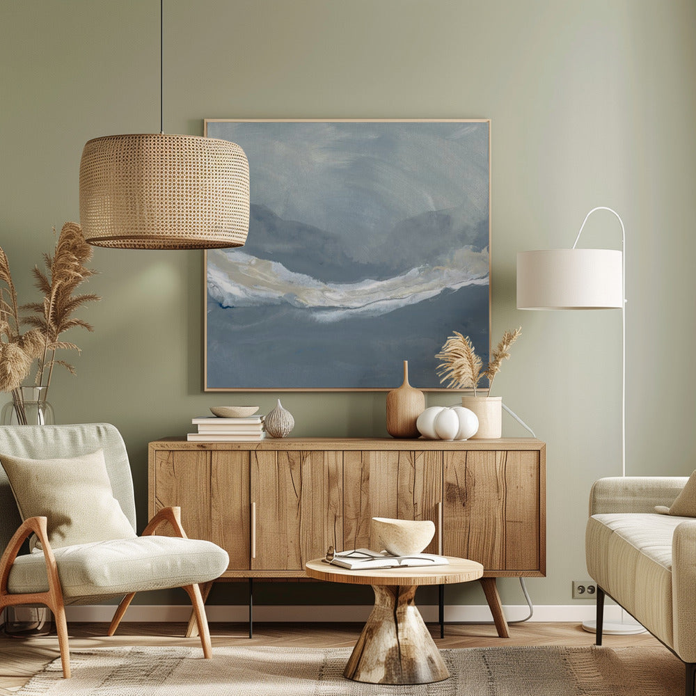 Mistige Bergsluier | Canvas
