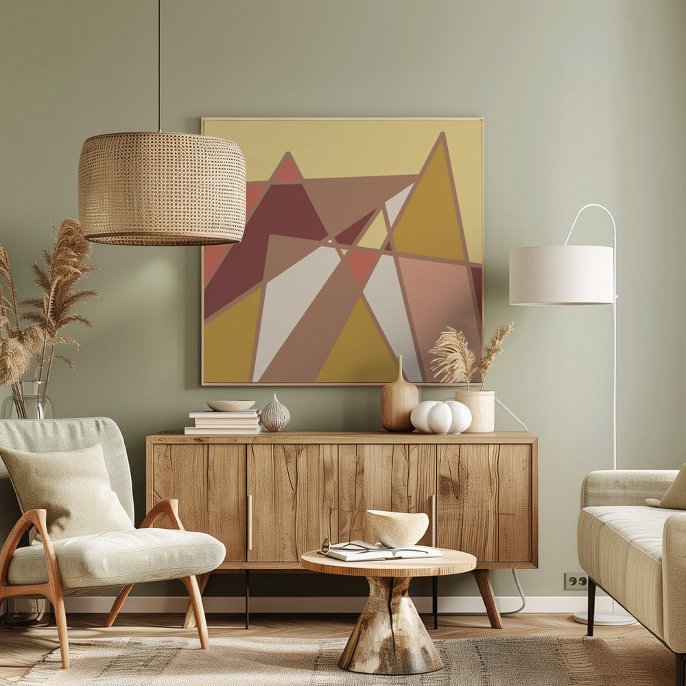 Gouden abstracte bergen | Canvas