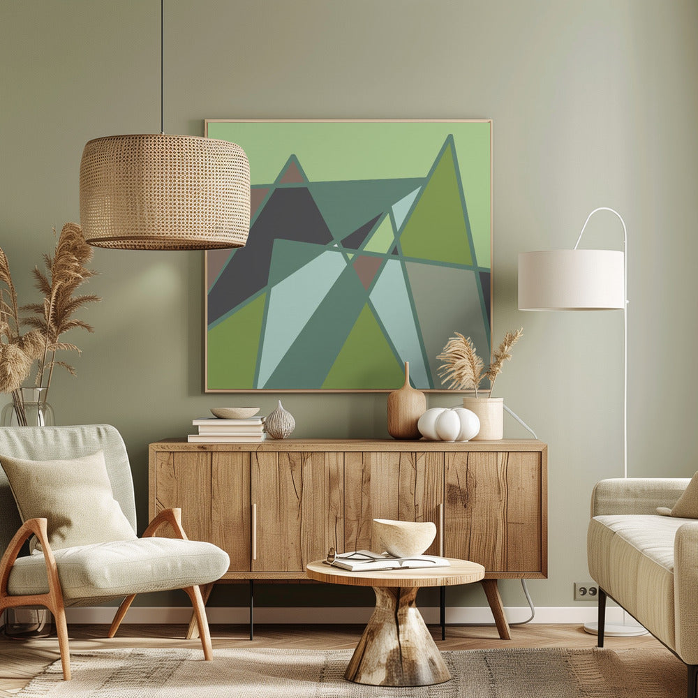 Gouden abstracte bergen | Canvas
