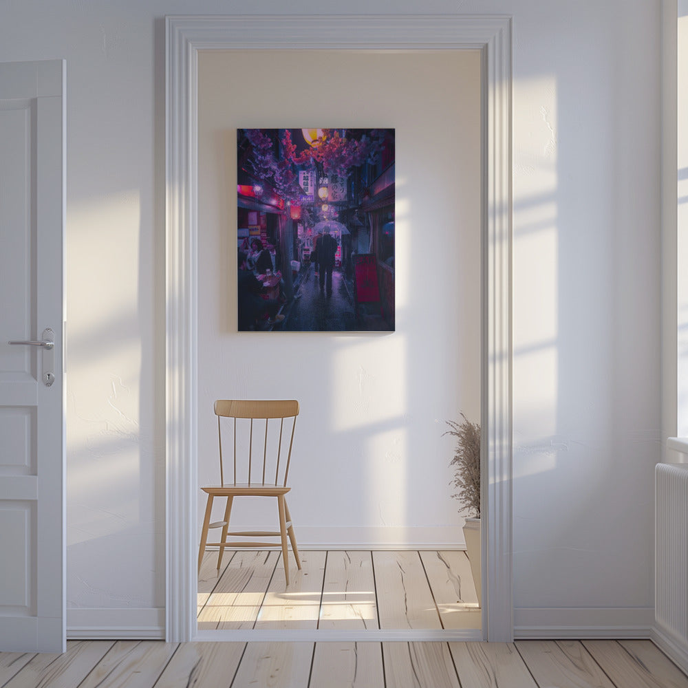 Tokio Blauwe Regen | Canvas