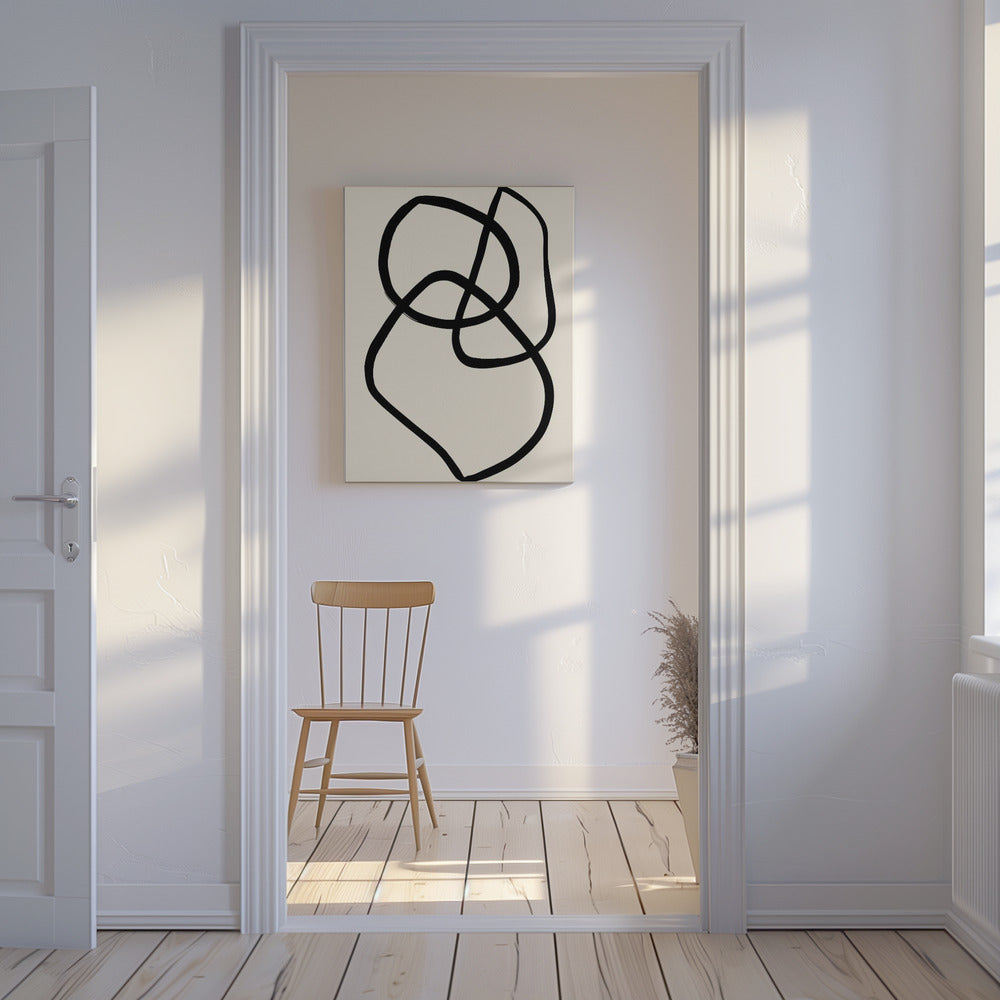 Zwarte lijnen 03 | Canvas