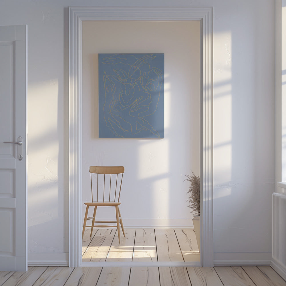 Blauwe zwemmers | Canvas