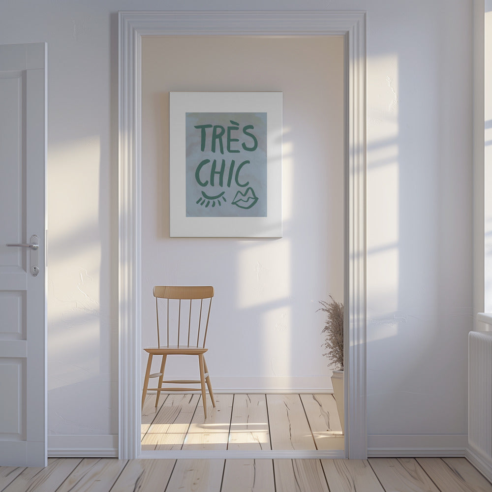 Très Chic Blauw Frame | Canvas