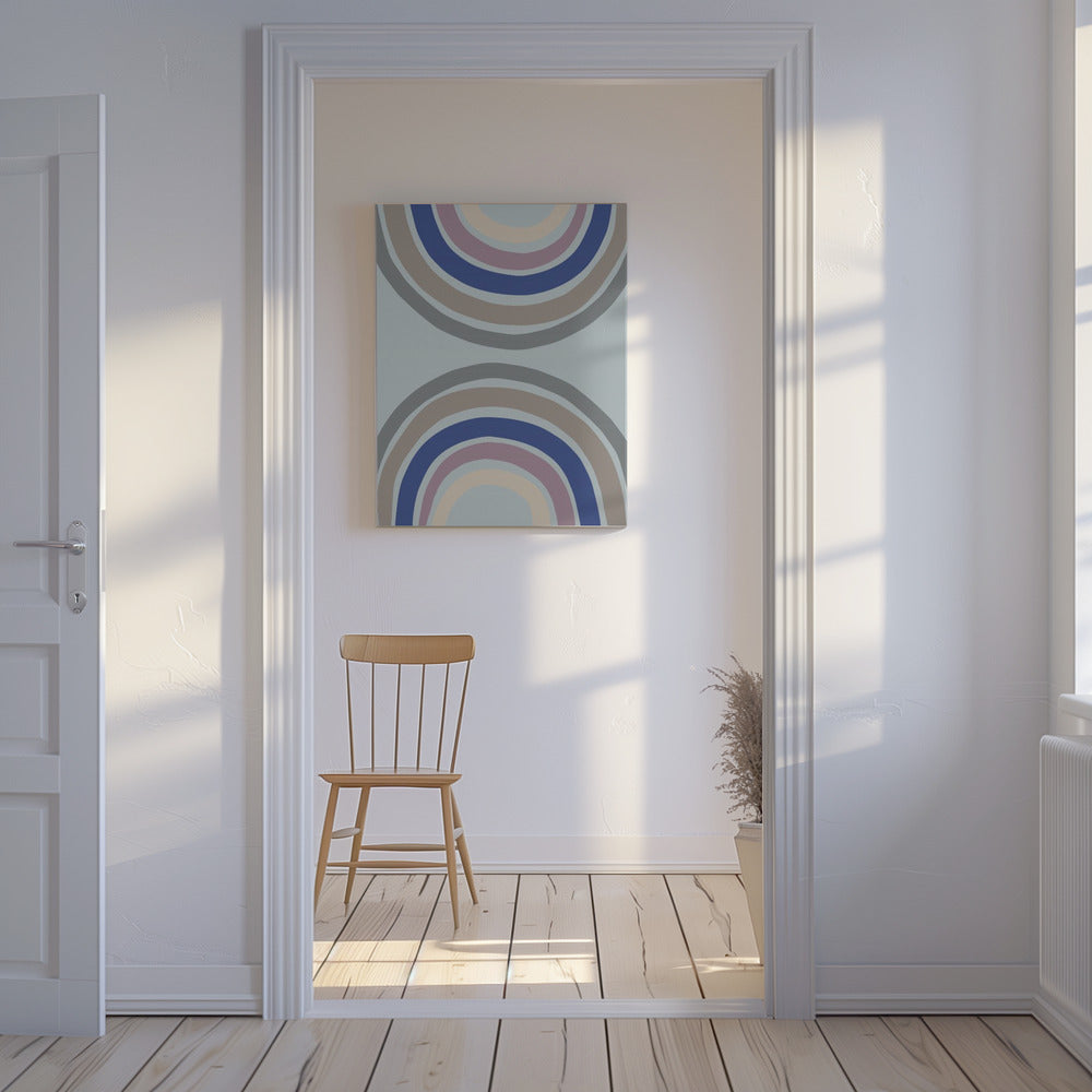 Dubbele Regenboog Blauw | Canvas