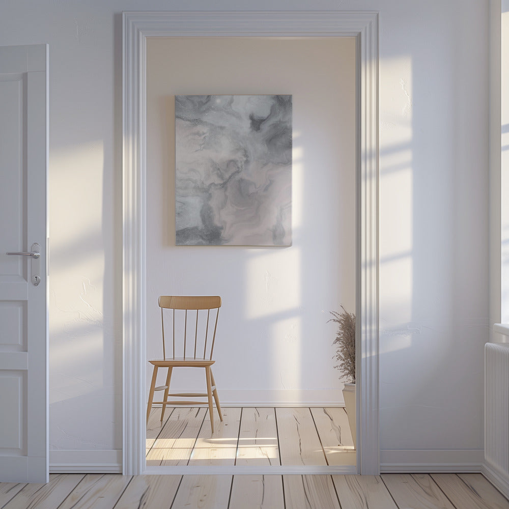 Wervelende grijze en witte marmertexturen | Canvas