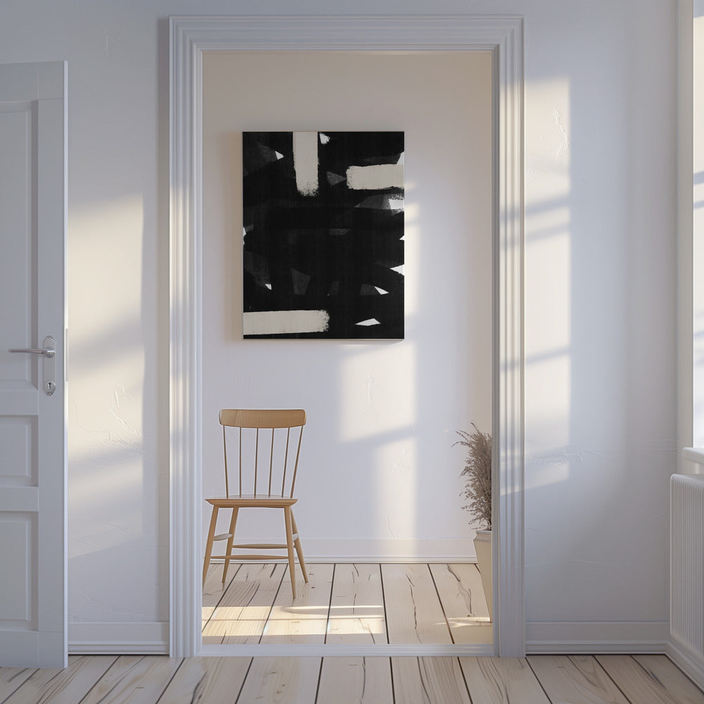 Monochrome penseelstreken | Canvas