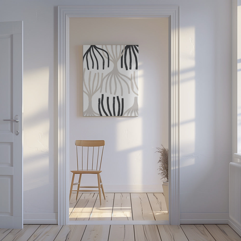 Monochrome wortels | Canvas