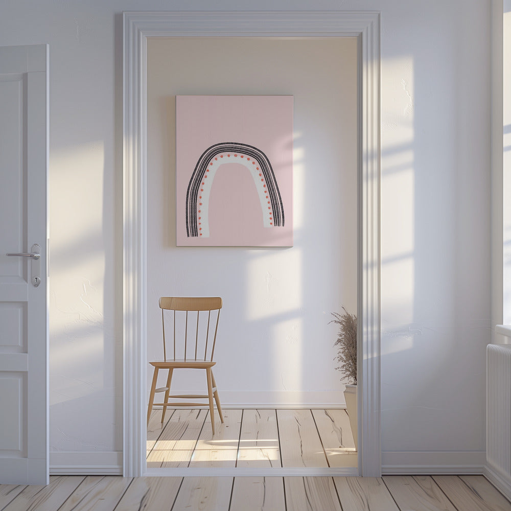 Boog met zwarte lijnen | Canvas