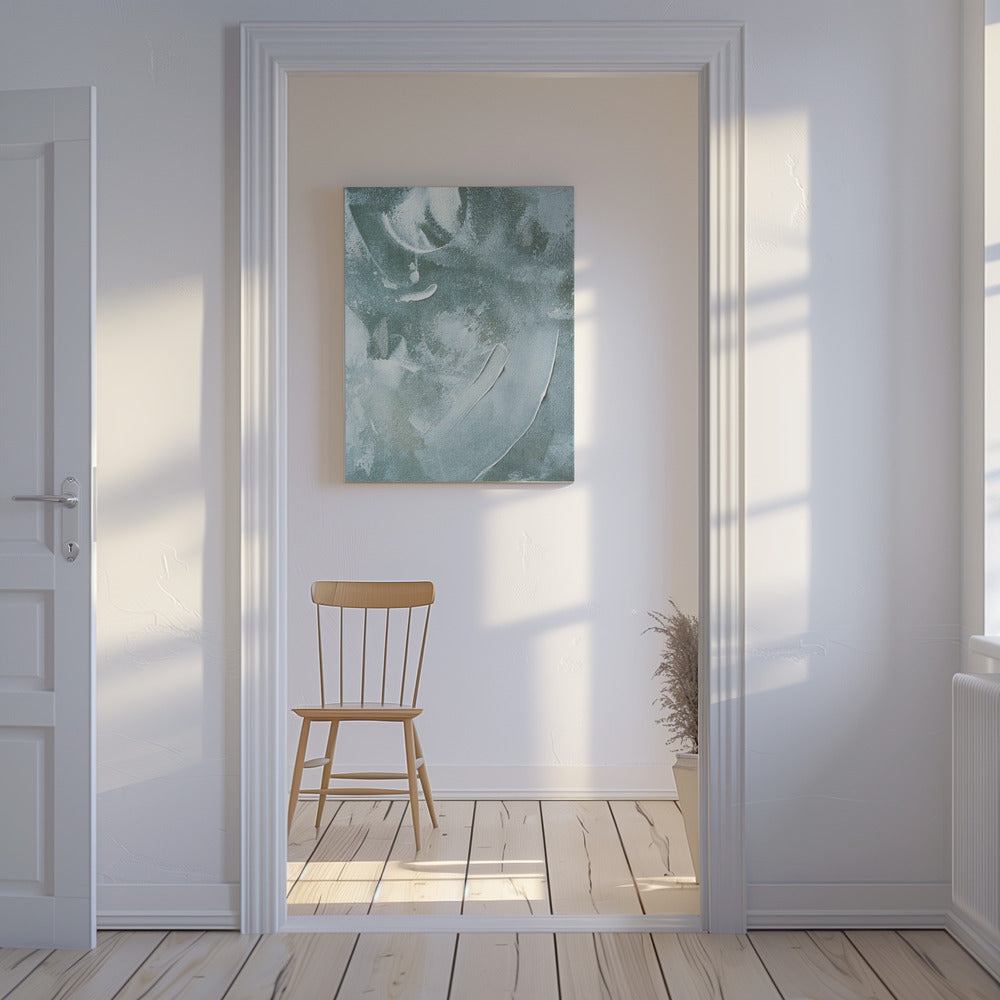 Groen en wit acryl | Canvas
