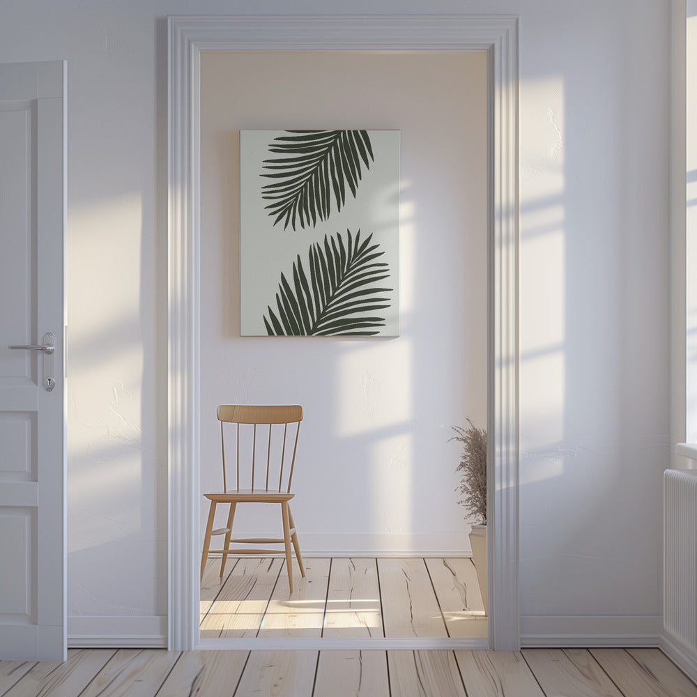 PALMBLAD 04 GROEN | Canvas