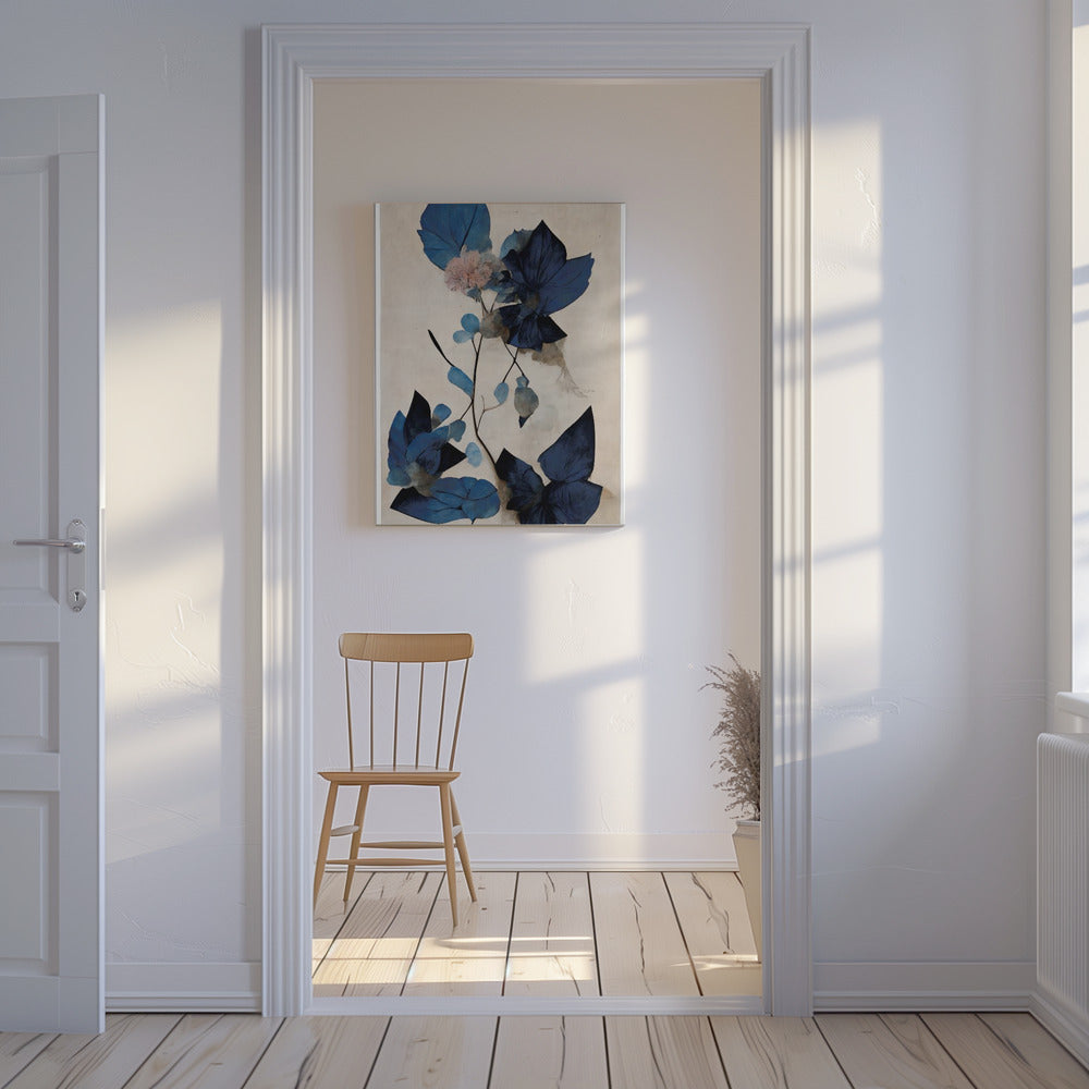 Blauwe droge bloemen | Canvas