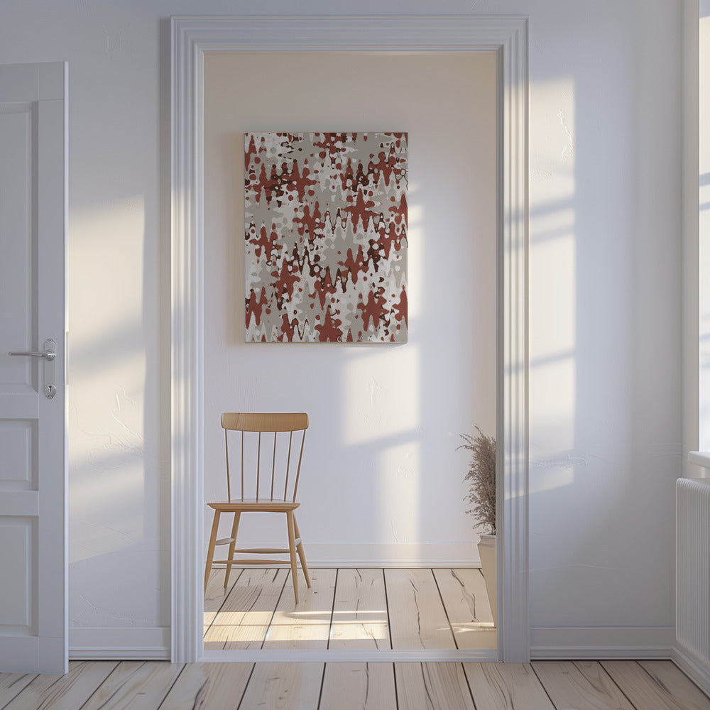 Karmozijnrode golven | Canvas