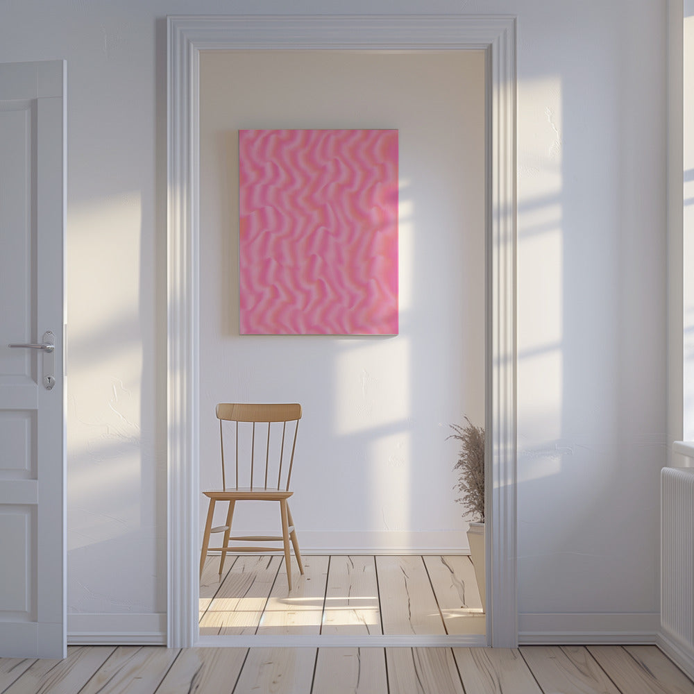 Golvende roze golven | Canvas