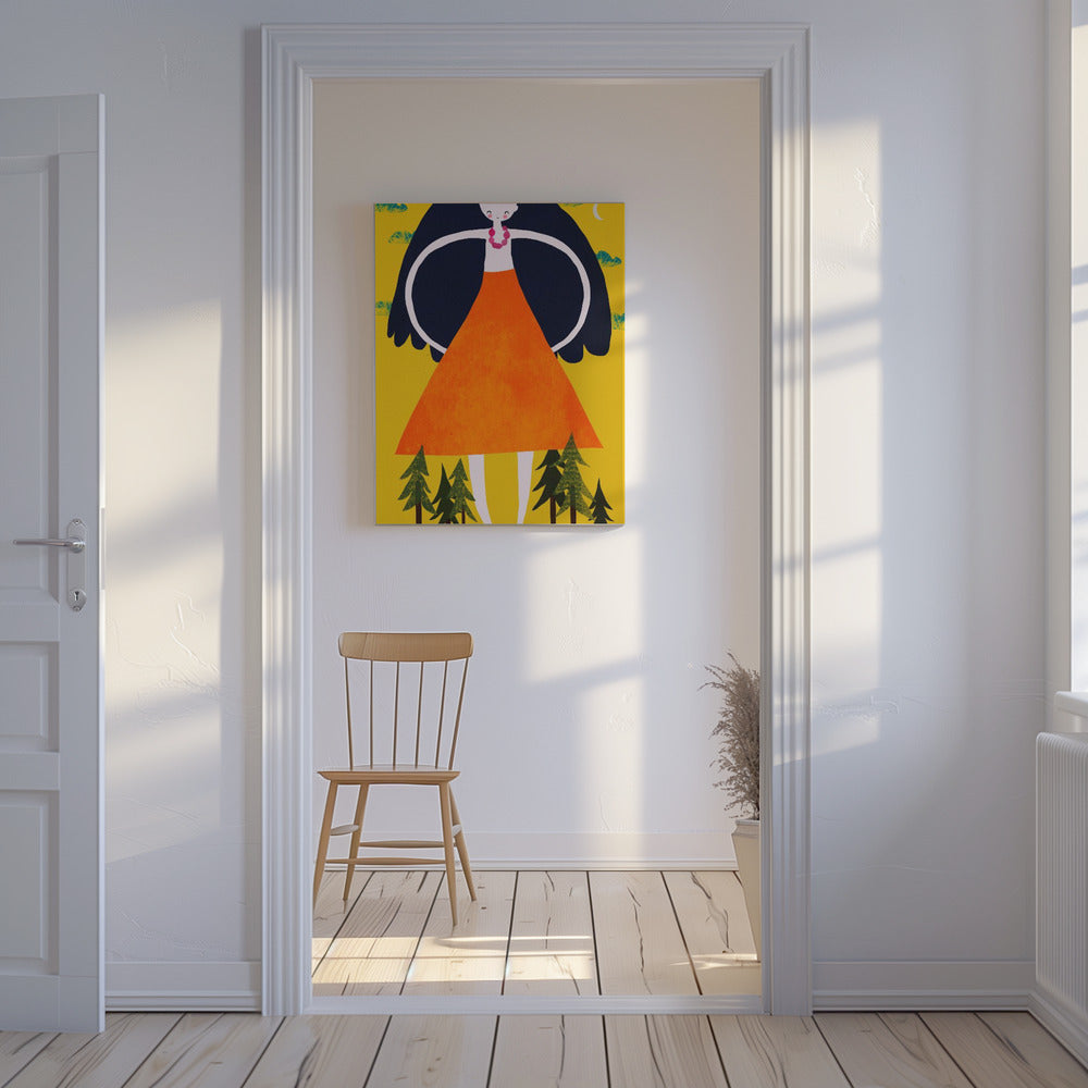 Reuzin in het bos | Canvas