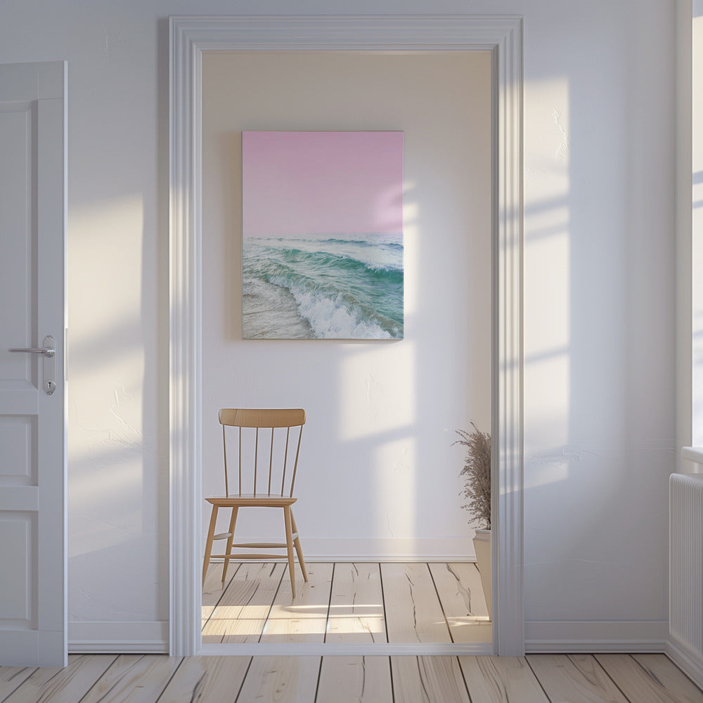 Roze Luchtstrand | Canvas