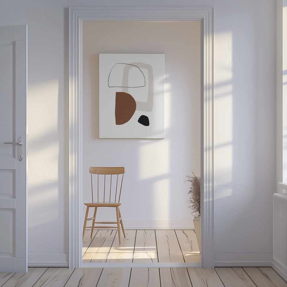 Minimalistische geometrische vormen in aardse tinten | Canvas