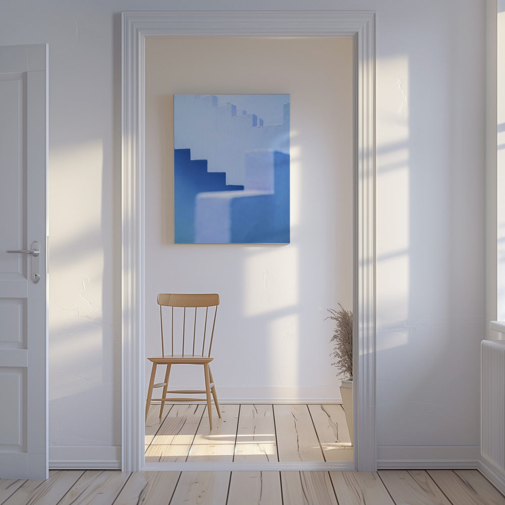Muurschildering Roja in blauw | Canvas