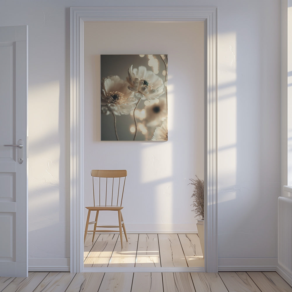 Bloemblaadjes en gloed | Canvas