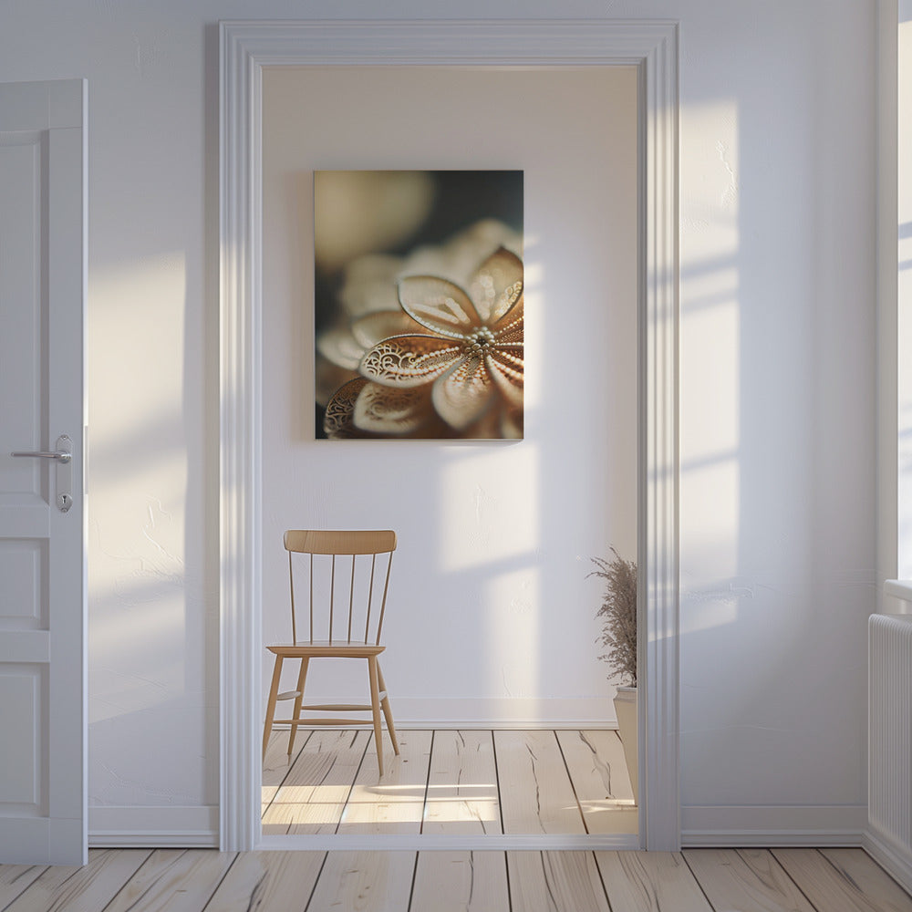 Gouden bloemblaadjesgloed | Canvas