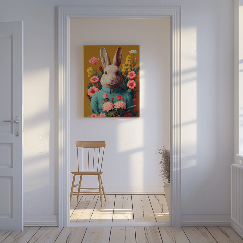 Konijn in bloei | Canvas