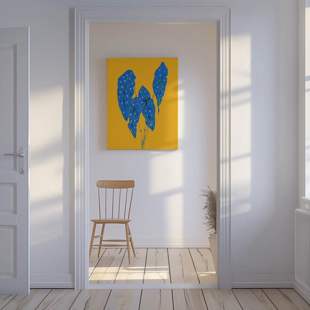 Begonia Maculata Blauw en Geel | Canvas