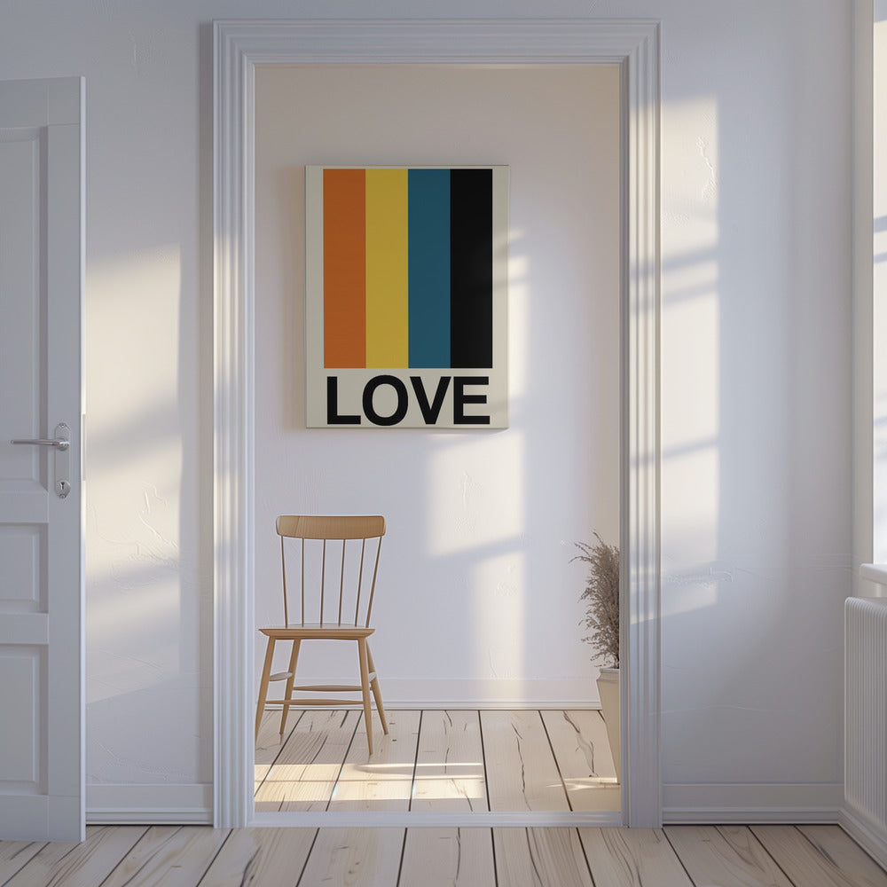 Retro streep LOVE Sundaze | Canvas