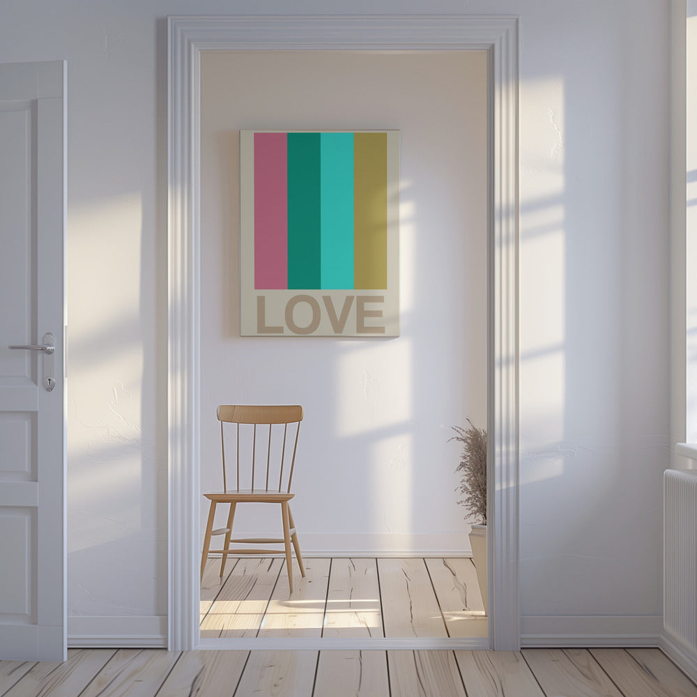 Retro Streep LOVE Citrus | Canvas