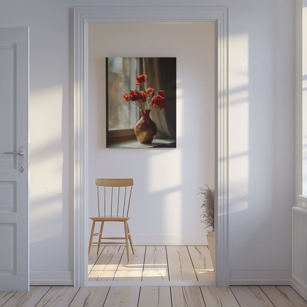 Warme Klaproos Gloed | Canvas